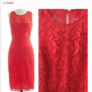 J Crew Red Lace Dress